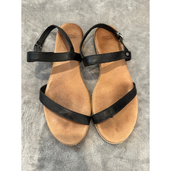 Women's Ugg black strappy sandals - Picture 1 of 5